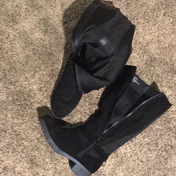 🥳UNR8ED”  💐(Size 8.5 wide) black knee high zipper Boots like new🎊 no Box - Picture 8 of 9